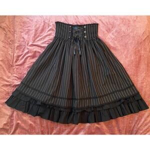 Surface Spell Gothic Lolita Skirt Japanese Black Steampunk Victorian Corset Sz L